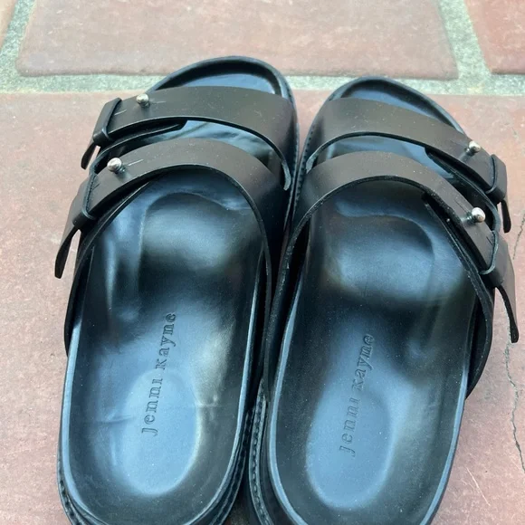 Jenni Kayne Double Strap Black Sandals - Picture 13 of 16